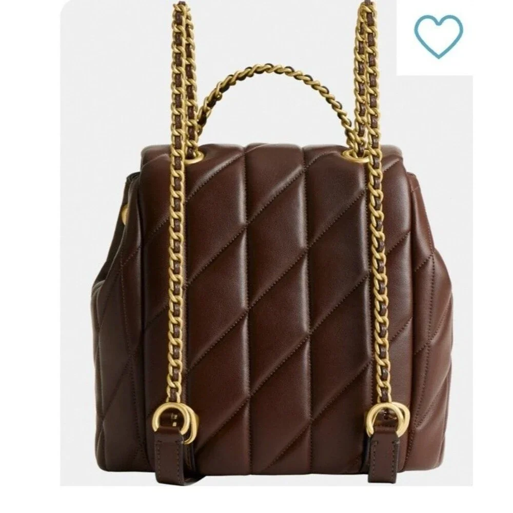 Coach Tabby quilted Backpack MAPLE